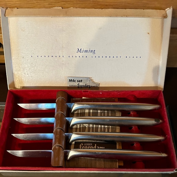 Gerber Dining Vintage Gerber Miming Steak Knives In Original Box